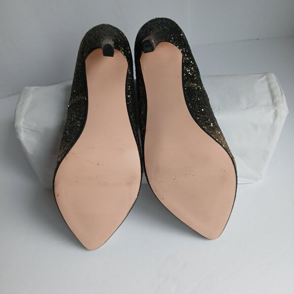 JustFab 'Sindra' Gold & Black Ombré Glitter Stiletto Pumps New Sz 8 - Picture 7 of 11